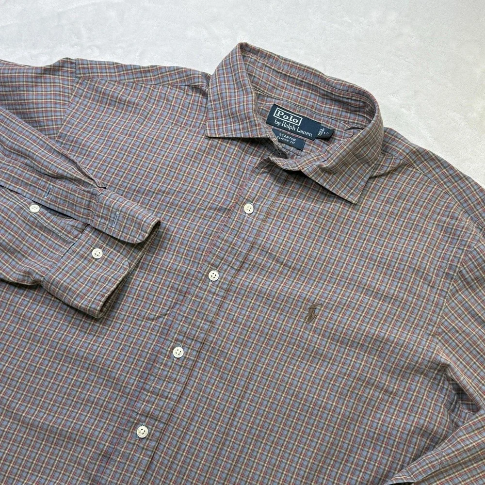 Polo Ralph Lauren Stanton Classic‎ Fit Plaid Shirt Mens XL Ivy Prep